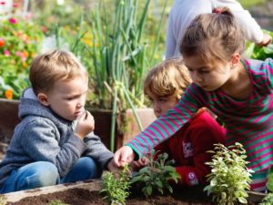 Children at the Community Garden